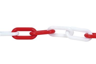 Comprar CADENA DE PLÁSTICO 8mm 30 mts (ROJO/BLANCO) COF-11000806 en Ferretería el Clavo.