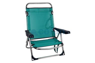 Comprar SILLA/CAMA PLAYA FIBRELINE AZUL CON ASA ALUMINIO (Envase de 2) COF-43051033 en Ferretería el Clavo.