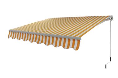 Comprar TOLDO MOD. NQ05 COLOR AMARILLO-BLANCO 3x2,5 mts COF-90016612 en Ferretería el Clavo.