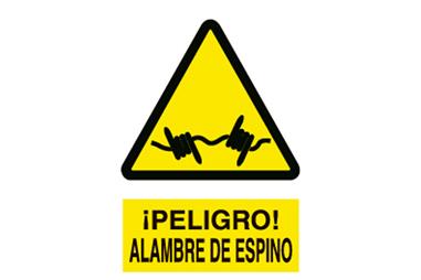 Comprar SEÑAL ADHESIVO 210X148 MM. Alambre de Espino COF-A97AD210148 en Ferretería el Clavo.