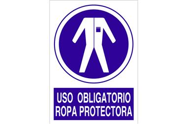 Comprar SEÑAL POLIESTIRENO 210X148MM Uso obligatorio ropa protectora COF-O37PL210148 en Ferretería el Clavo.