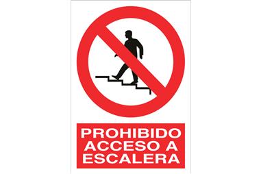 Comprar SEÑAL ADHESIVO 297X210MM. Prohibido acceso a escalera COF-P07AD297210 en Ferretería el Clavo.
