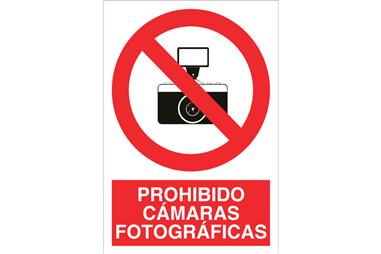 Comprar SEÑAL POLIESTIRENO 297X210mm. Prohibido cámaras fotográficas COF-P20PL297210 en Ferretería el Clavo.