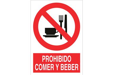 Comprar SEÑAL ADHESIVO 148X105MM. Prohibido comer y beber COF-P26AD148105 en Ferretería el Clavo.