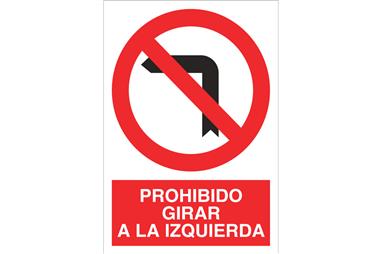 Comprar SEÑAL POLIESTIRENO 210X148MM Prohibido girar a la izquierda COF-P78PL210148 en Ferretería el Clavo.