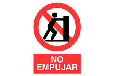 Comprar SEÑAL POLIESTIRENO 420X297MM. Prohibido Empujar COF-P92PL420297 en Ferretería el Clavo.