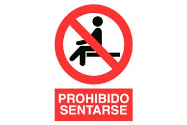 Comprar SEÑAL ADHESIVA 148X105 Prohibido sentarse COF-P93AD148105 en Ferretería el Clavo.