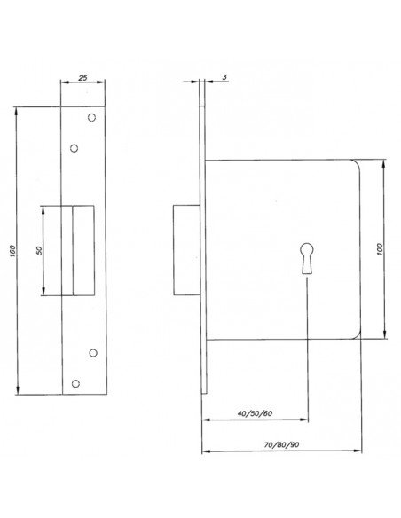 JOANPER 217 LM 40/50/60 CERRADURA SOLO LLAVE (ANTIGUA VILLFER 201)