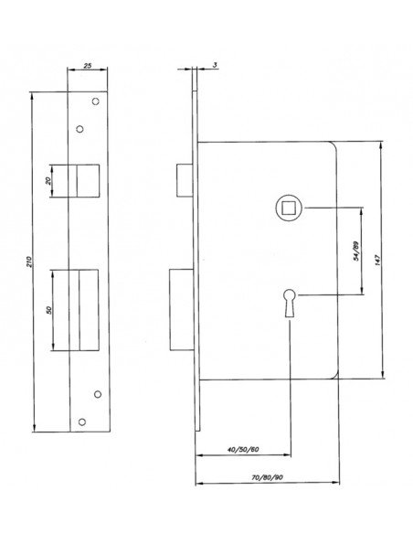JOANPER 216 LM 40/50/60 CERRADURA GOLPE Y LLAVE (ANTIGUA VILLFER 200)